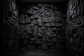 Black granite texture stone wall dark natural background, abstract, textures Royalty Free Stock Photo