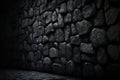 Black granite texture stone wall dark natural background, abstract, textures Royalty Free Stock Photo