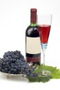 Black grape and bottleful wine 2 Royalty Free Stock Photo