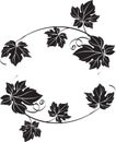 Black grape branches with leaves. Decorative ornament vector illustration, can be used as frame design element Royalty Free Stock Photo