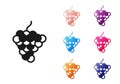 Black Grape fruit icon isolated on white background. Set icons colorful. Vector Royalty Free Stock Photo