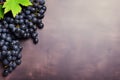 Black grapes banner. Generate Ai