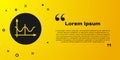 Black Graph, schedule, chart, diagram, infographic, pie graph icon isolated on yellow background. Vector Illustration