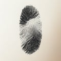 Black graphic human fingerprint. Unique imprint image. Graphic black and white illustration. AI-generated