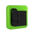 Black Graphing paper for engineering icon isolated on transparent background. Green square button.