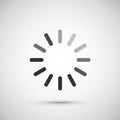 Black and gray circular loading icon with gradient segments on a white background, Royalty Free Stock Photo