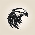 Black And Gray Eagle Head Design: Clean, Simple, And Detailed