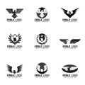 Black gray Eagle vector logo set design Royalty Free Stock Photo