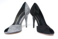 Black and gray female shoes