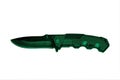 Black-gray-green folding knife