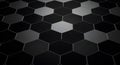 Black and Gray Hexagonal Tiles Pattern Modern Geometric Floor Royalty Free Stock Photo
