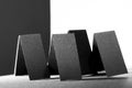 Black and gray paper shapes and shadows Royalty Free Stock Photo