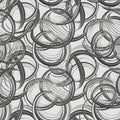 Black and gray rings create a dynamic abstract pattern on a white Royalty Free Stock Photo