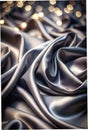 Black-Gray Satin Fabric Texture with Shiny Luxury Abstract Silk Background Royalty Free Stock Photo
