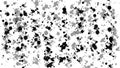 Black and gray splatters on a white background, creating a bold and dynamic abstract pattern