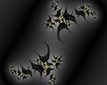 Black gray yellow fractal, flowery elegant sparkling contrasts lights, texture, abstract background Royalty Free Stock Photo