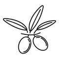 Black greek olive icon, outline style