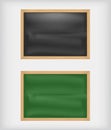 Black and green blank chalkboards Royalty Free Stock Photo