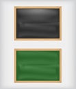 Black and green blank chalkboards Royalty Free Stock Photo