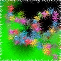 Black green pink blue flowery fractal, blur, lights, shapes, geometries, abstract background Royalty Free Stock Photo