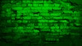 Black green brick wall. Close-up. Toned grunge background with space for design. Royalty Free Stock Photo