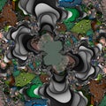 Black green brown silver abstract forms, lights, sparkling petals, fractal, abstract background Royalty Free Stock Photo