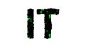 IT black - green cybernetical digital text, isolated - object 3D illustration