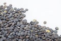 Black and green lentils background Royalty Free Stock Photo