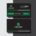 Black And Green Minimalistic Business Card