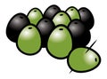 Black green olives Royalty Free Stock Photo