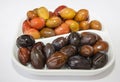 Black and green olives with bokeh Royalty Free Stock Photo