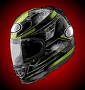 black and green pattern cool helmet Royalty Free Stock Photo