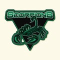 Black Green Scorpions Color Logo Illustration Design