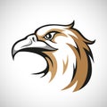 Black, grey and brown eagle head logotype on white Royalty Free Stock Photo