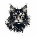 Black And Grey Cat Head Svg Image With Clean Lines