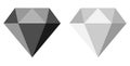 Black and grey diamond, vector illustration