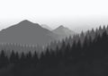 Black Grey Flat Landscape Scenery Royalty Free Stock Photo
