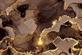 Black, grey and gold marble abstract pattern. Alcohol ink technique Royalty Free Stock Photo