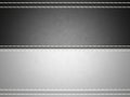 Black and grey horizontal stitched leather background Royalty Free Stock Photo