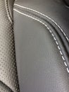 Black grey leather stitched seats in new luxury sports car Royalty Free Stock Photo