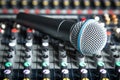 Black and grey Microphone, close-up view Royalty Free Stock Photo