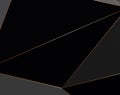 Black and grey Premium background with luxury polygonal pattern and gold triangle lines. Low poly gradient Royalty Free Stock Photo