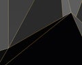 Black and grey Premium background with luxury polygonal pattern and gold triangle lines. Low poly gradient Royalty Free Stock Photo