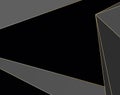 Black and grey Premium background with luxury polygonal pattern and gold triangle lines. Low poly gradient Royalty Free Stock Photo