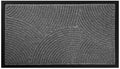 Black grey rainbow pattern rubber and woolen doormat