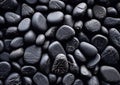 Black and grey stones background.Black stones texture.Macro.AI Generative