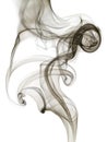 Black grey swirling smoke isolated Royalty Free Stock Photo