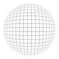 Black grid on white isolated ball