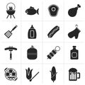 Black Grilling and barbecue icons