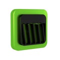 Black Ground icon isolated on transparent background. Green square button.